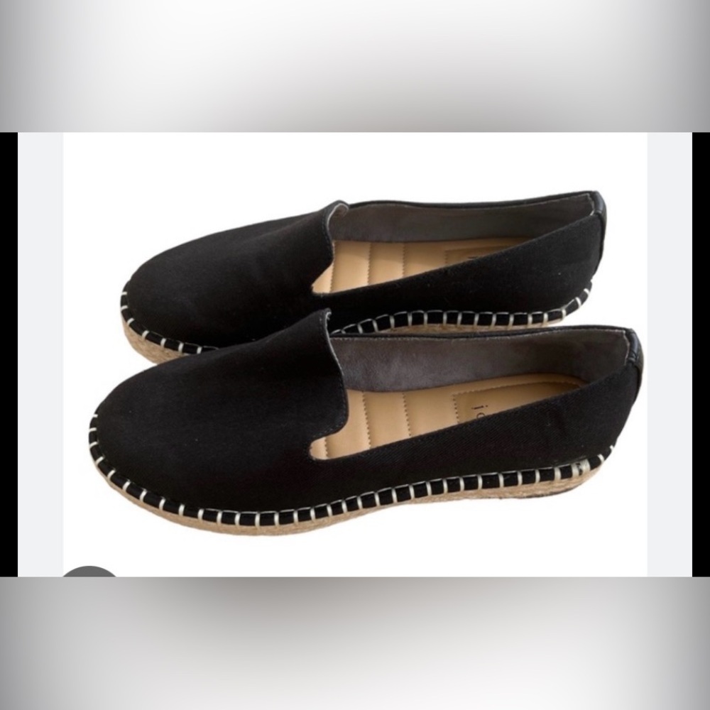 Joie Cara canvas, black Espadrille Flats, size 10, NWOT